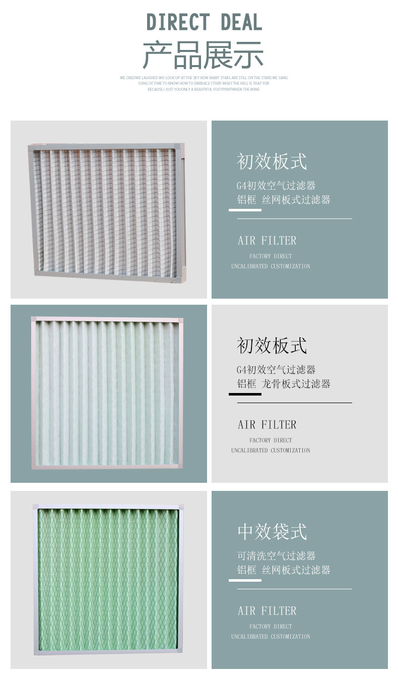 Corrite galvanized sheet spray HEPA liquid tank high-efficiency air supply outlet purification and filtration, junior high efficiency air filter