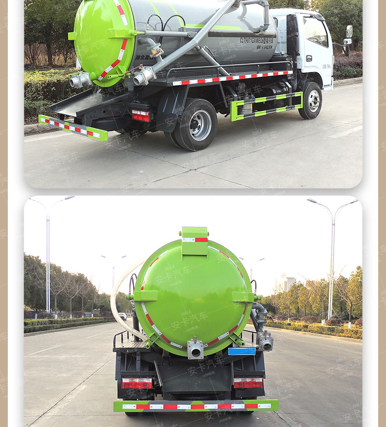 Dongfeng suction truck with 5 square meters, 8 square meters, and 10 square meters is a manufacturer with high efficiency in sludge extraction and drainage for six cities in China