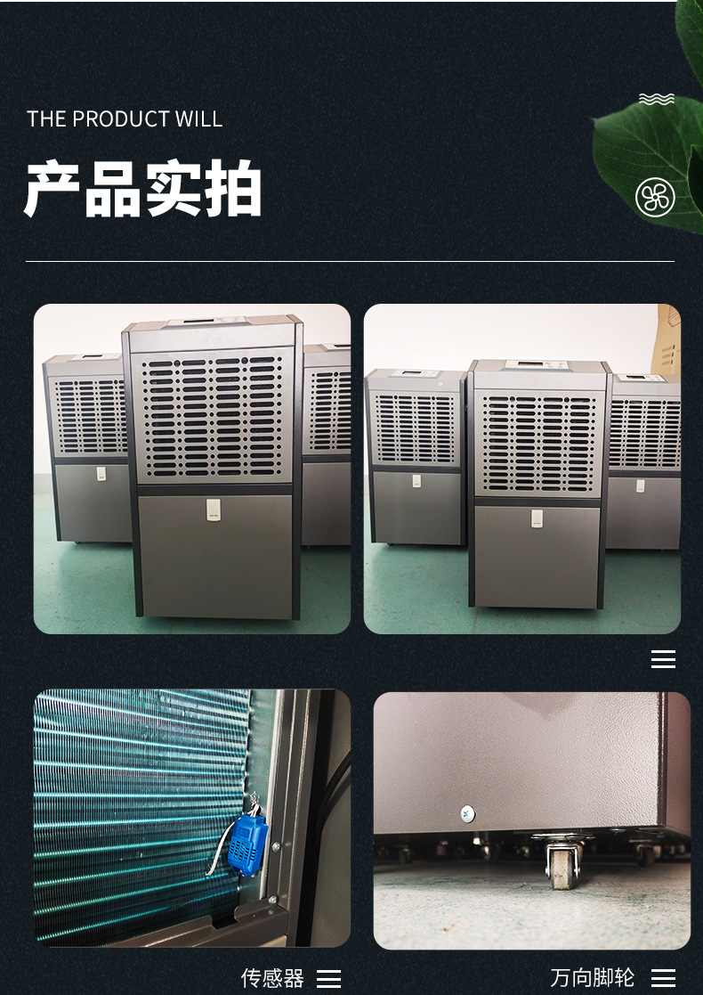 Ruiwang high-power household dehumidifier, shopping mall, villa, parking lot, basement dehumidifier, dryer