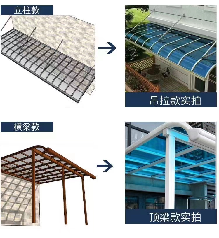 Yuntengyt-37 Doorway Canopy, Balcony, Sunshade, Window, Rain Aluminum Alloy Bicycle Shed