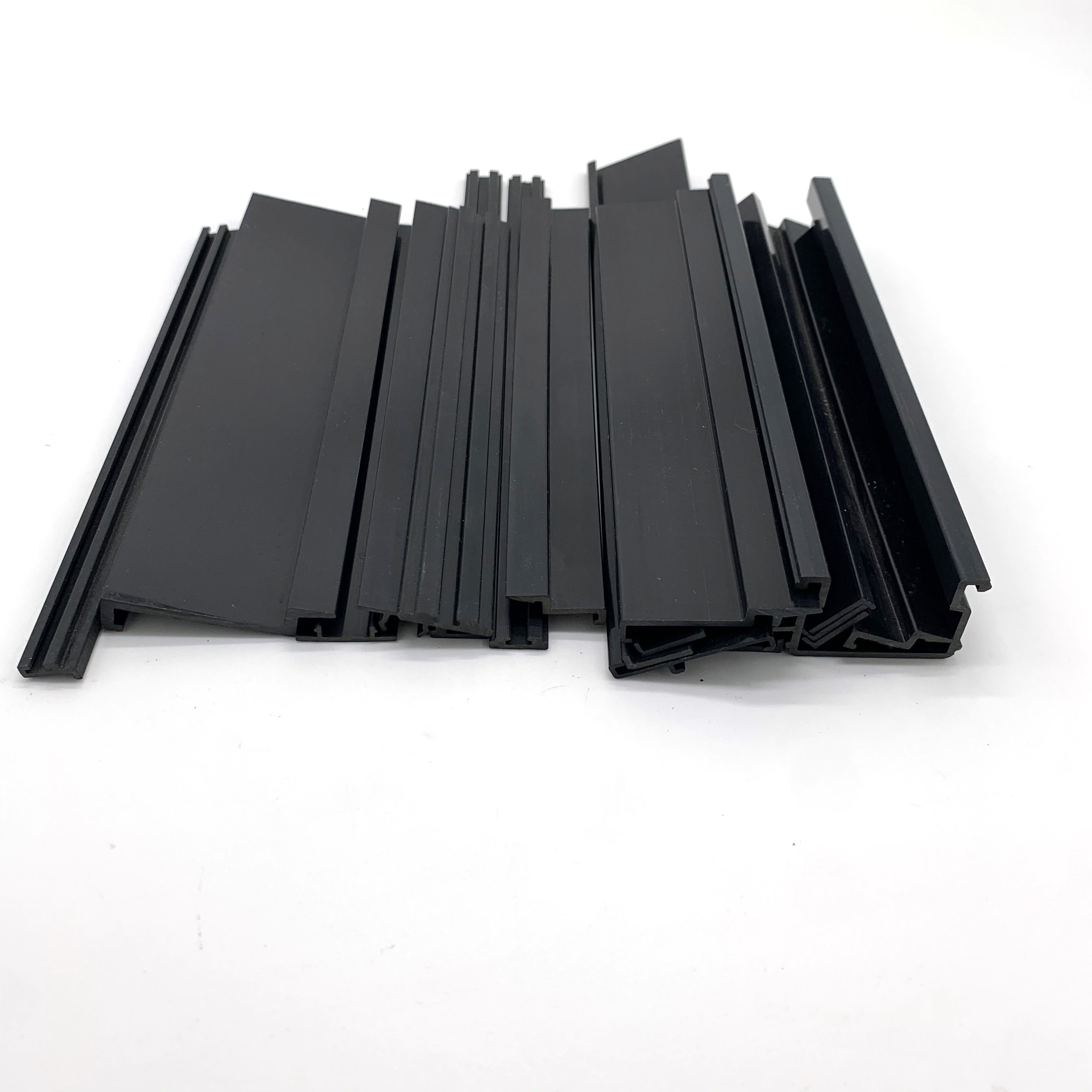 Hard ABS decorative adhesive strip, PVC profile extruded adhesive strip, plastic hook shaped adhesive strip