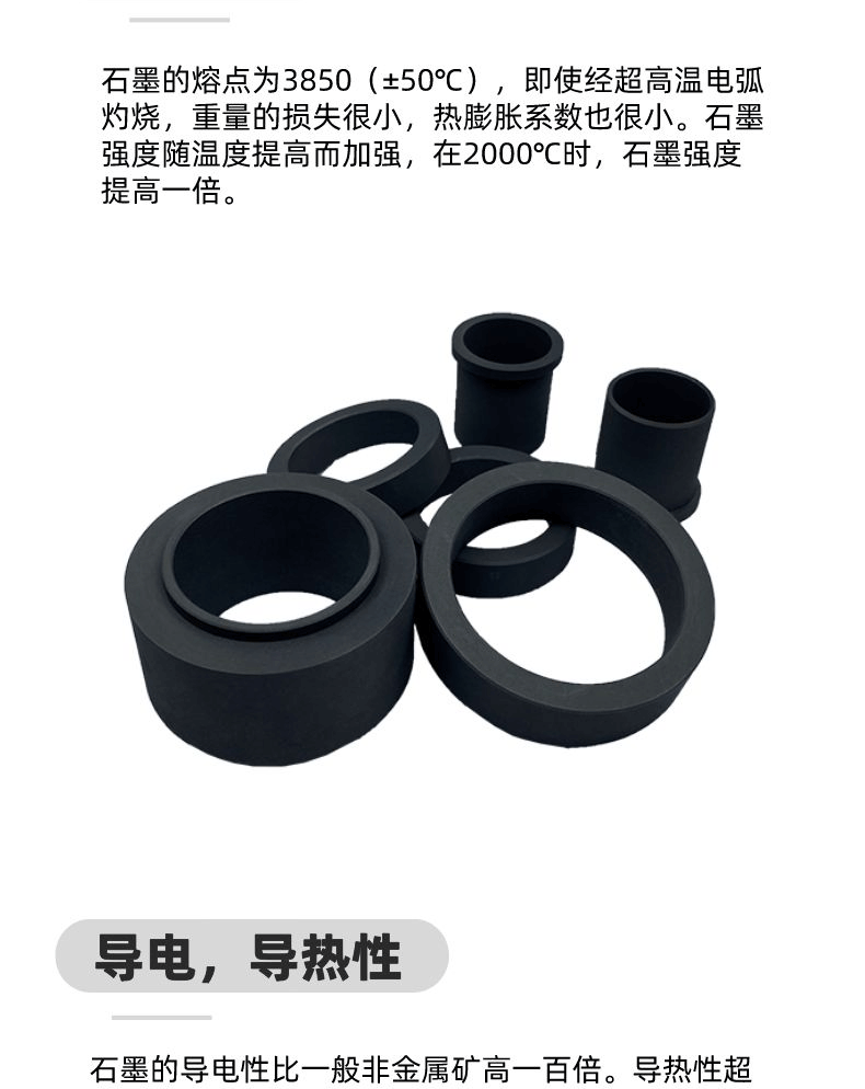 High purity graphite shaft sleeve, graphite sleeve, high temperature resistance, wear resistance, lubrication, customized Beiliu carbon according to needs