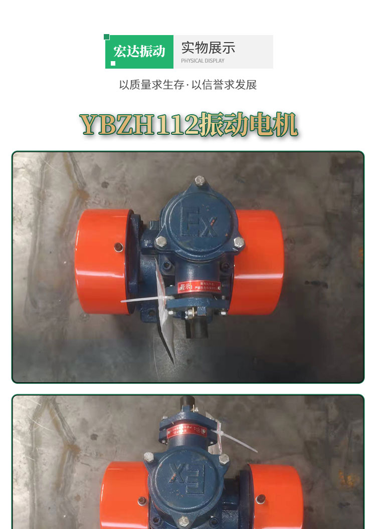 Hongda brand YBZH112-10-2 explosion-proof vibration motor coal mine dust vibrator