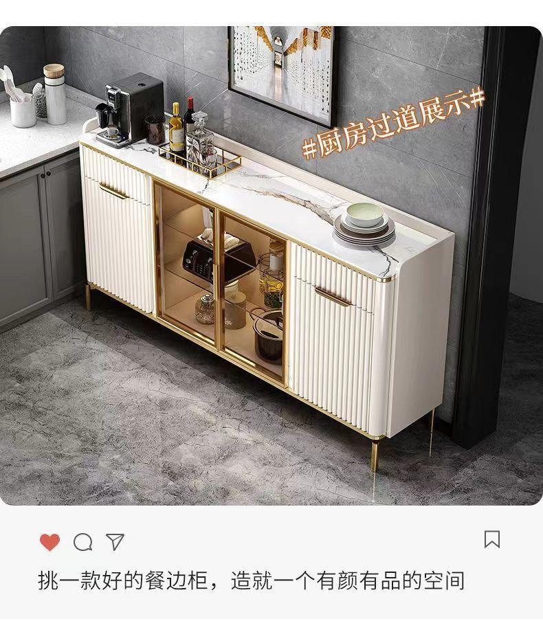 Italian style light luxury rock board dining cabinet manufacturer living room tea cabinet apartment hotel model room storage cabinet furniture wholesale