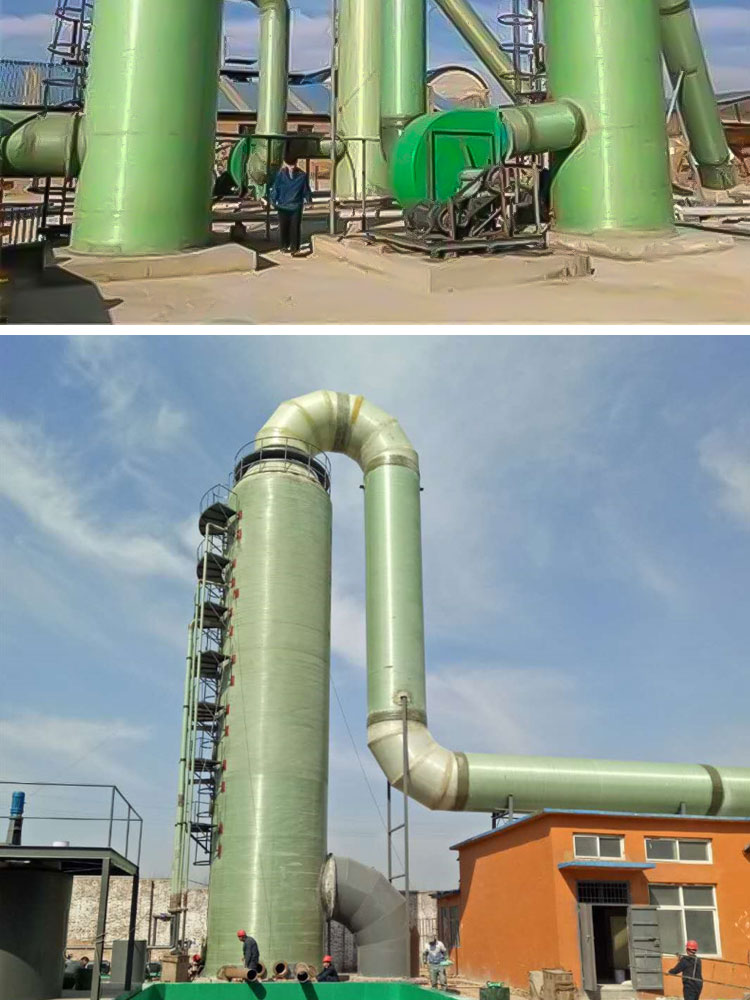 FRP desulfurization tower, denitrification tower, spray tower, flue gas dust removal, acid mist washing tower, purification tower, waste gas treatment equipment