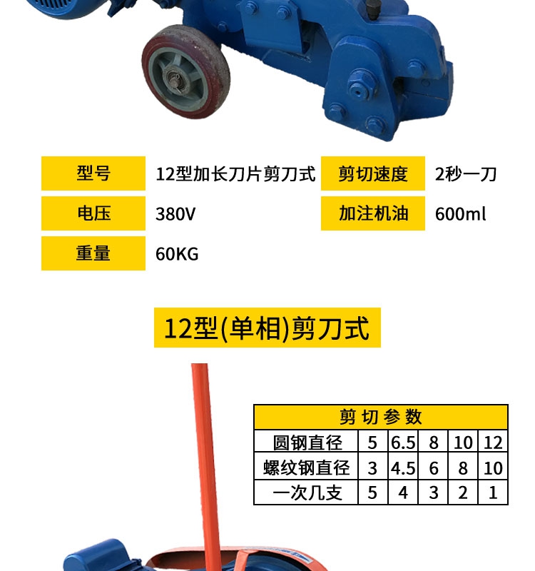 12/18 small waste manual steel bar cutting machine, portable portable shear machine, iron cutting and shearing machine