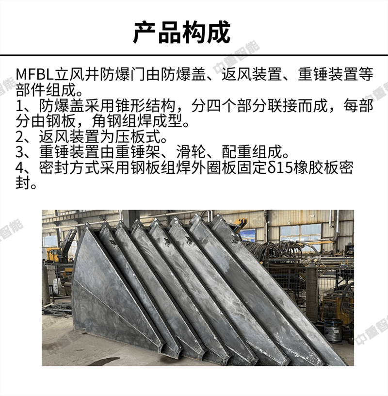 Zhongzhong Production supports customization of various specifications of vertical air shaft explosion-proof doors for mineral processing MFB