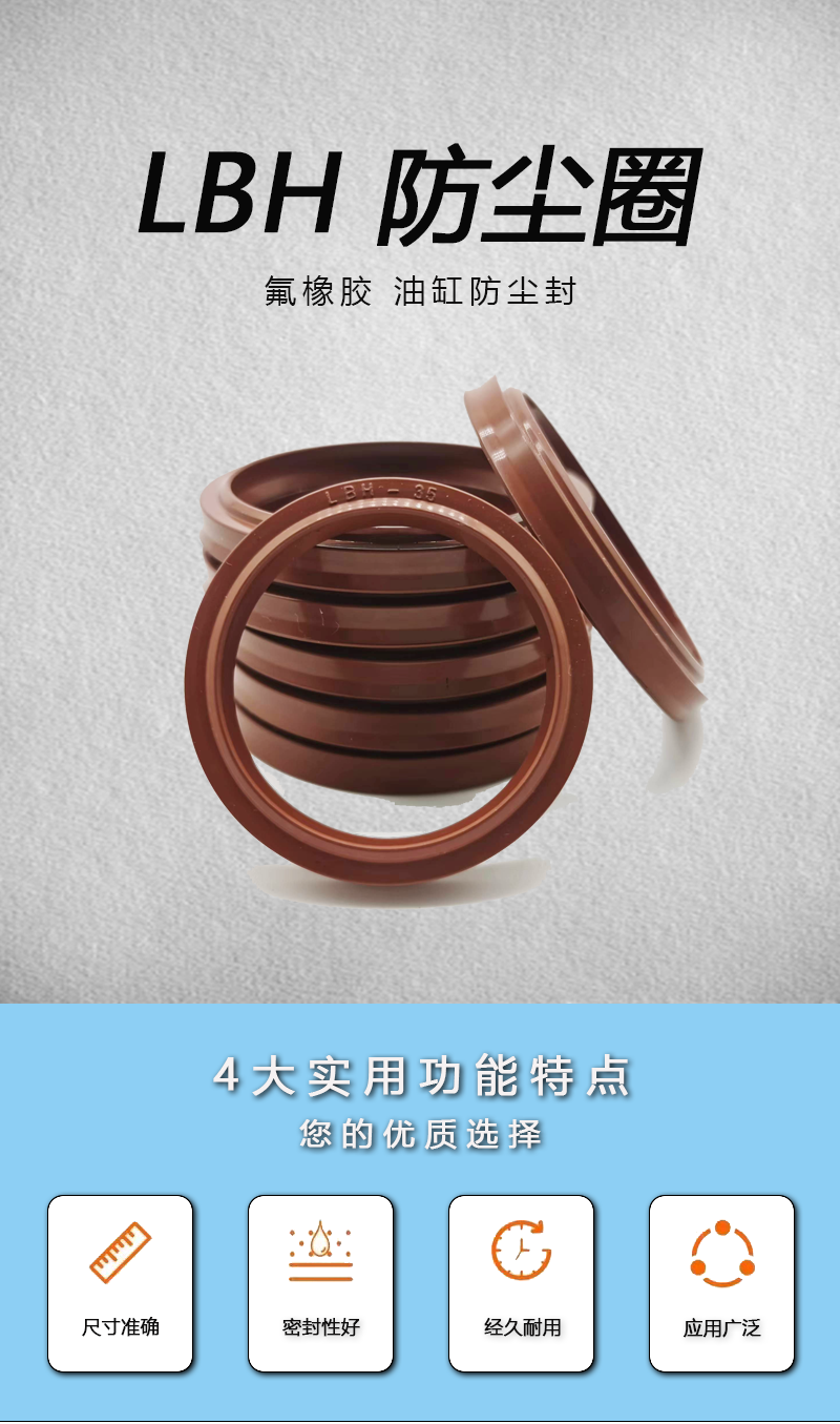 Guangyan Fluorine Rubber Sealing Ring Fluorine Rubber Dust Seal Wholesale LBH USH GSDR Dust Seal