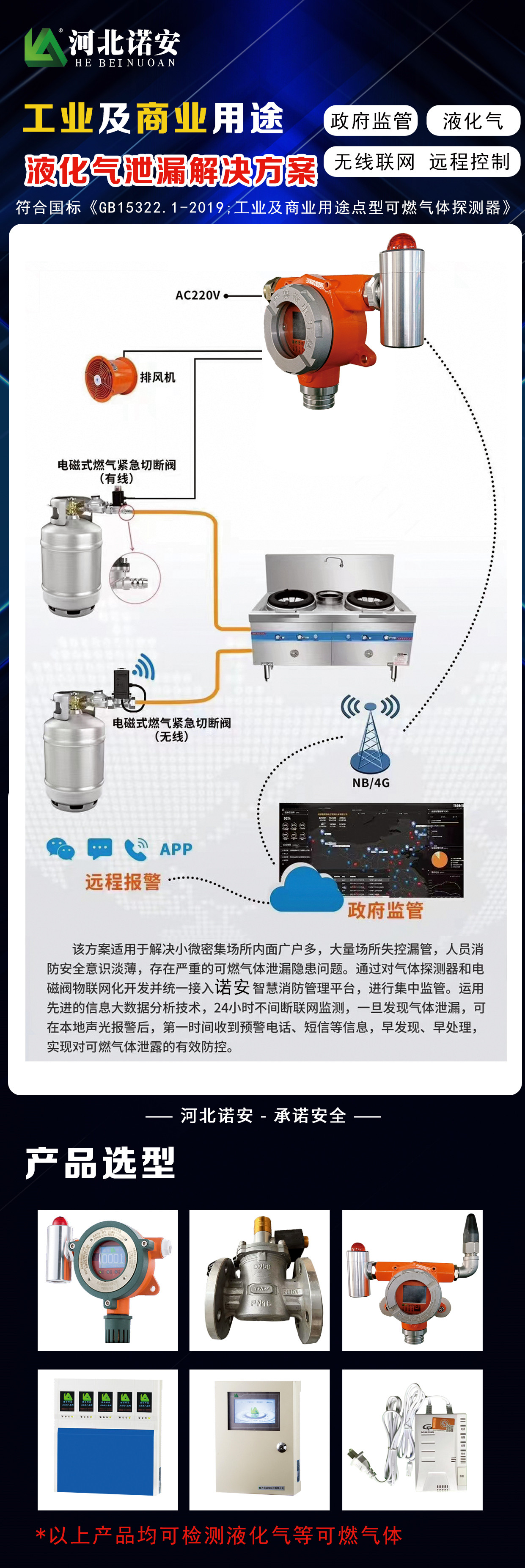 Combustible gas alarm fixed industrial and commercial natural gas spray painting room boiler room dedicated detector