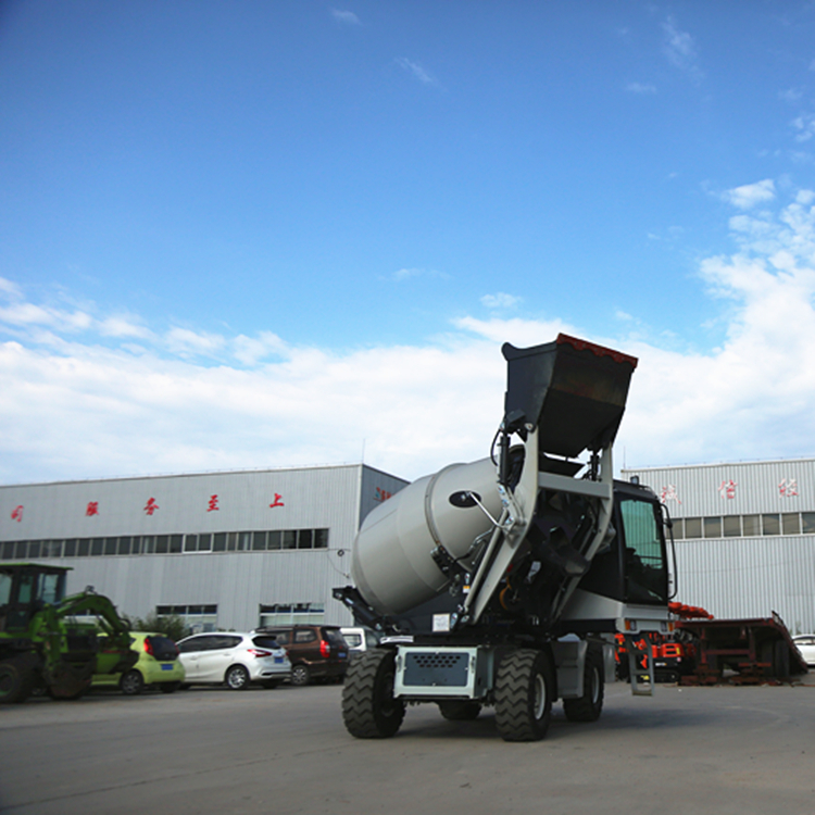 Small self loading Concrete mixer for construction engineering Multi functional mobile 2.4 m3 mixing tank truck