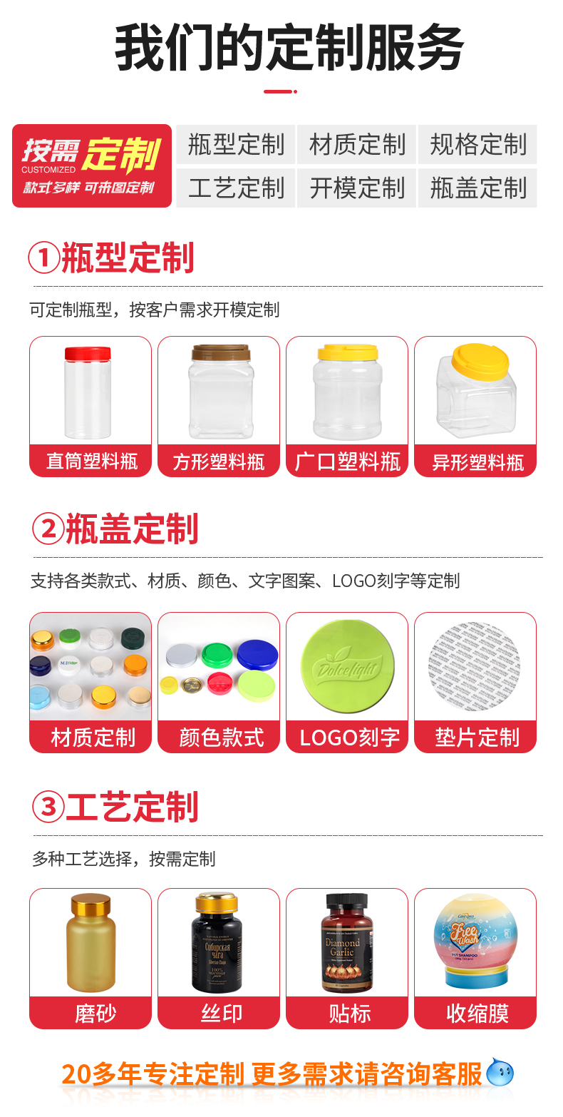 Fukang Round Can Plastic Bottle Transparent White PET Food Plastic Seal Wide Mouth Milk Powder Candy Can Manufacturer