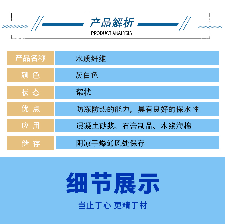 Wood fiber building water retention, insulation, crack resistance, thickening concrete mortar additive