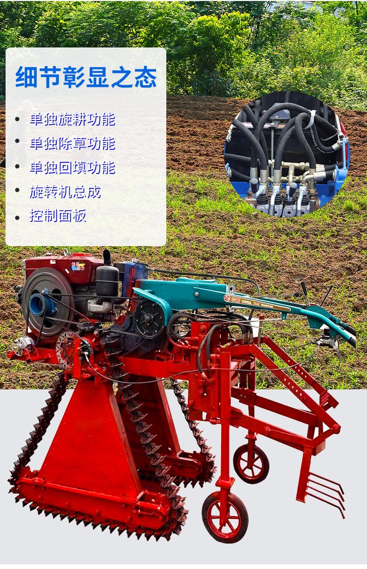 Picture of a scallion digging machine with high work efficiency. Scallion harvester, diesel tracked scallion ginger excavator