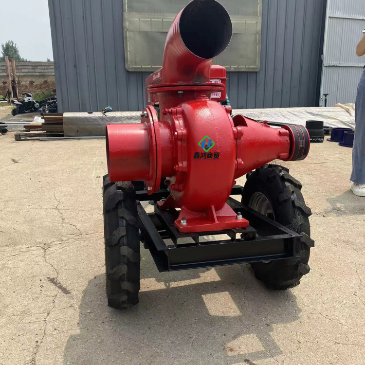 Eight inch diesel centrifugal pump trailer model motor drainage pump garden irrigation water pump lift 20 meters drainage water pump