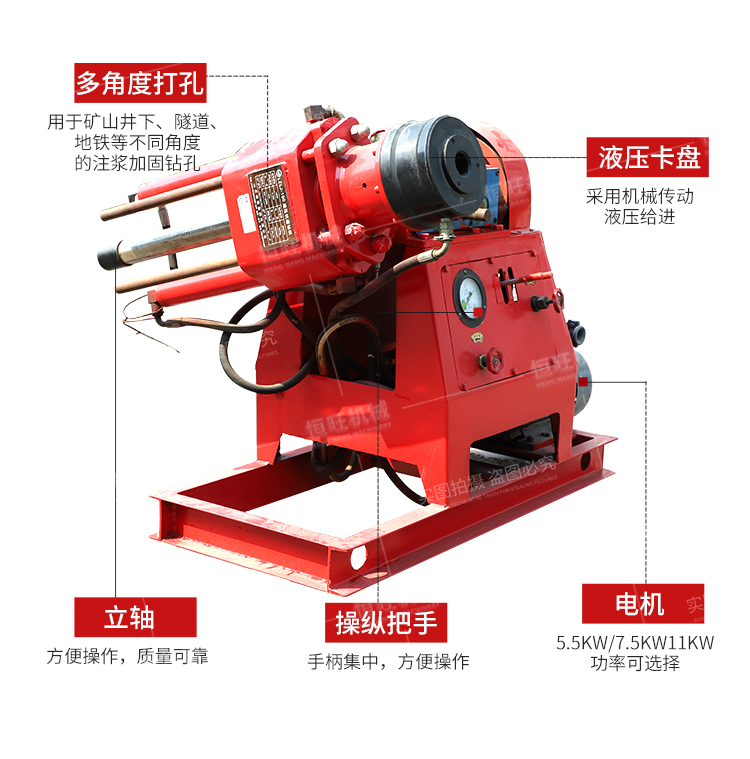 Fully hydraulic tunnel drilling rig, grouting drill manufacturer, underground exploration equipment, tunnel drilling, multiple models of water exploration drilling machines