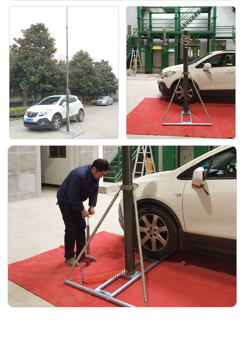 Wheel pressing support mast Lightning rod automatic lifting pole Lifting light pole in various sports fields