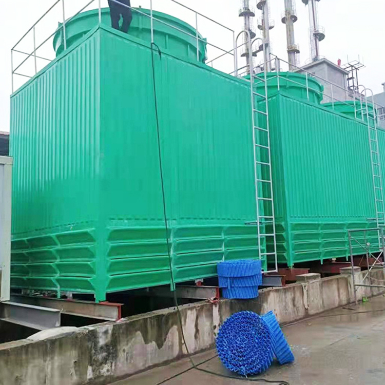 Circular industrial universal water tower directly supplied by Huanchen manufacturer, 30T fiberglass reverse flow cooling tower, cooling tower