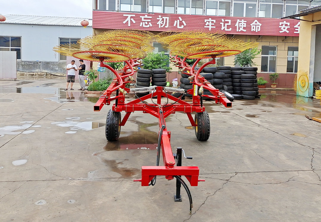 Tractive 10 disc hydraulic rake Large scale forage straw picking and collecting machinery Rake rake