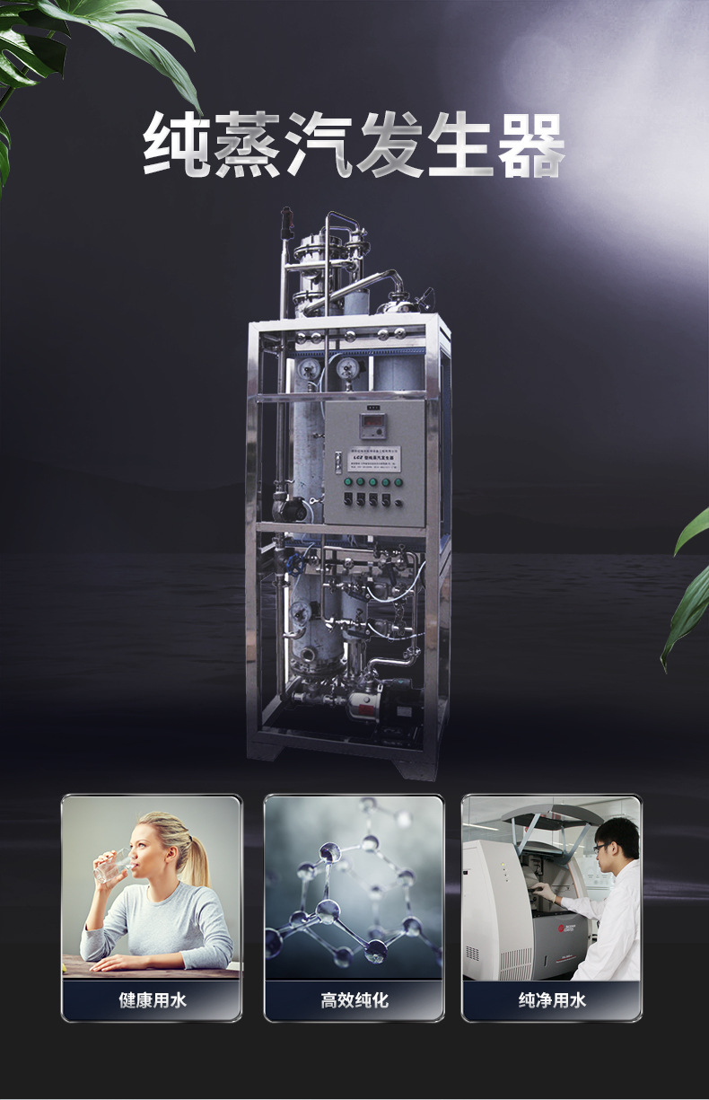 0.1-5T/h Biomass Pure Steam Generator Qirui Stainless Steel Fully Automatic Tubular Raw Water Treatment Equipment