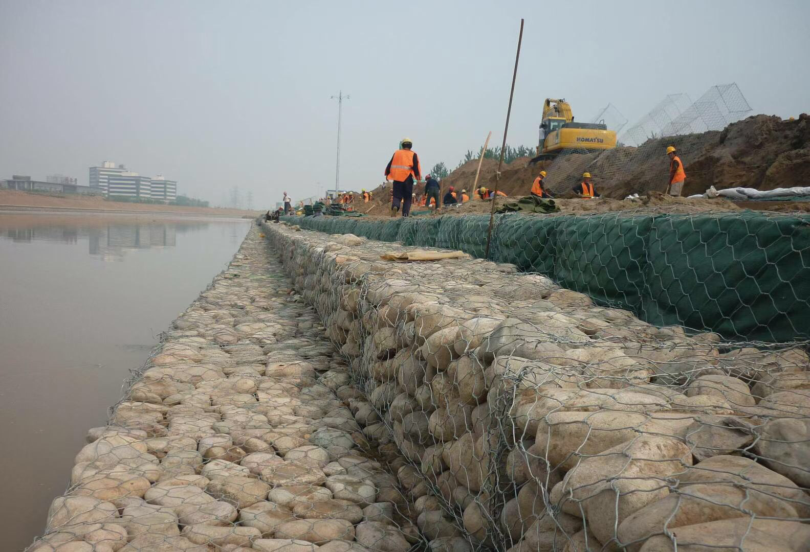 Zinc aluminum alloy gabion mesh ecological greening, lead wire cage mesh river retaining wall, green grid iron wire mesh, customized production in Xinjiang