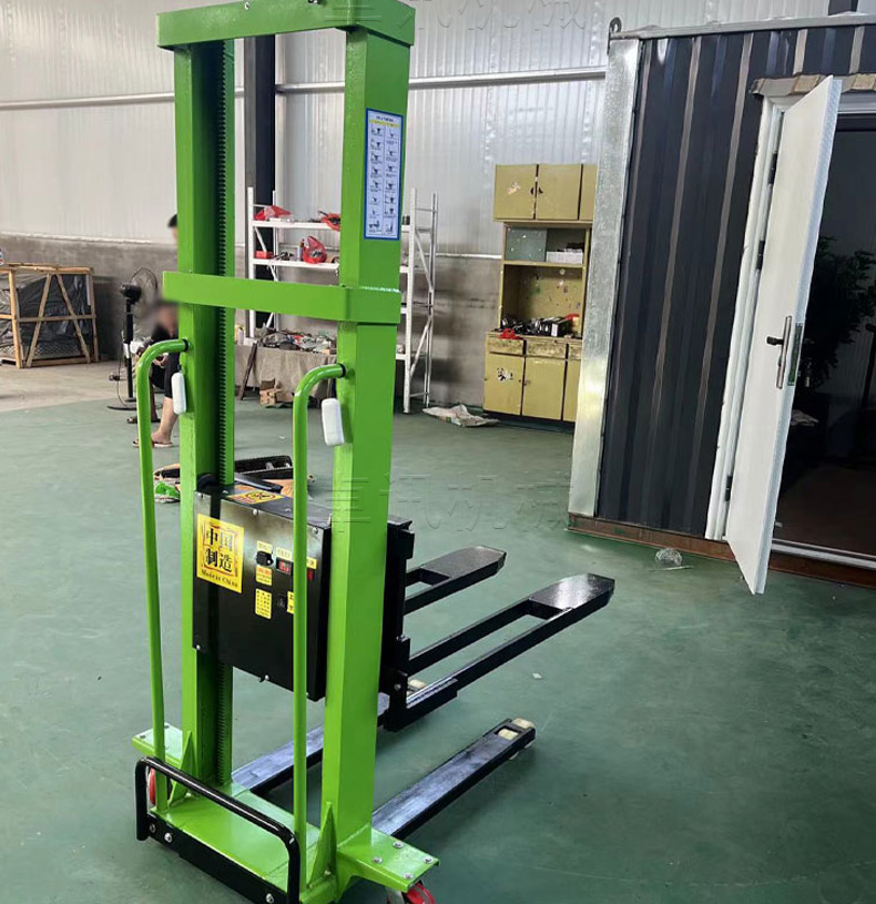 Automatic height stacker forklift reinforced semi electric 1 ton 2 ton hydraulic height stacker