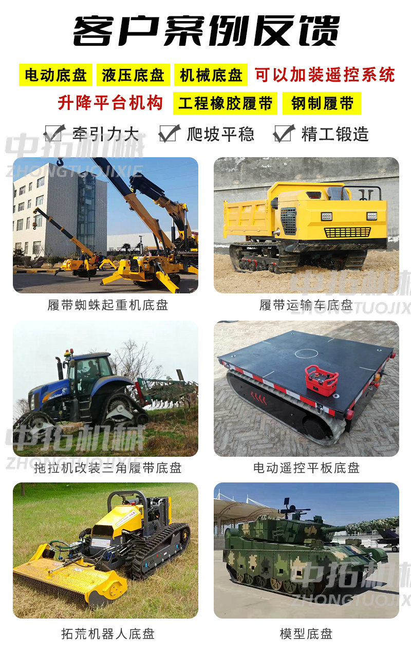 Large Steel Track Chassis Engineering Rubber Assembly Special Equipment Processing Hydraulic Traveling ZT-036-DP