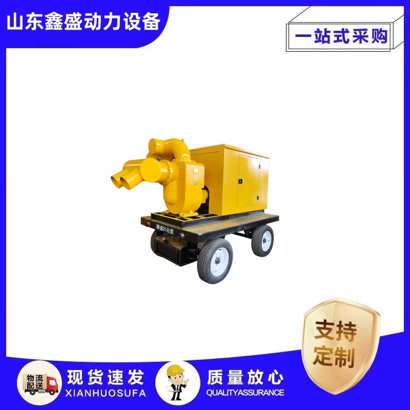 10 inch mobile pump truck water pump unit, large flow diesel engine sewage pump, self priming pump