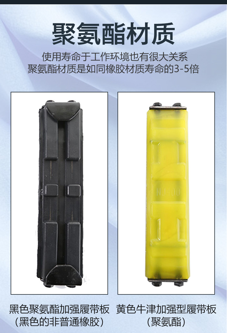 Track shoe rubber block excavator track chain shoe rubber block Deley track rubber buffer block customized Oxford plate