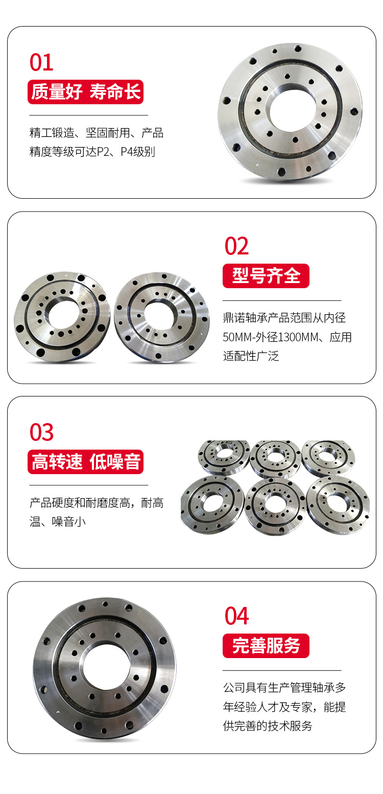 Precision cross roller bearing with thin-walled high rigidity and high rotation accuracy RA5008UUCC0 P4