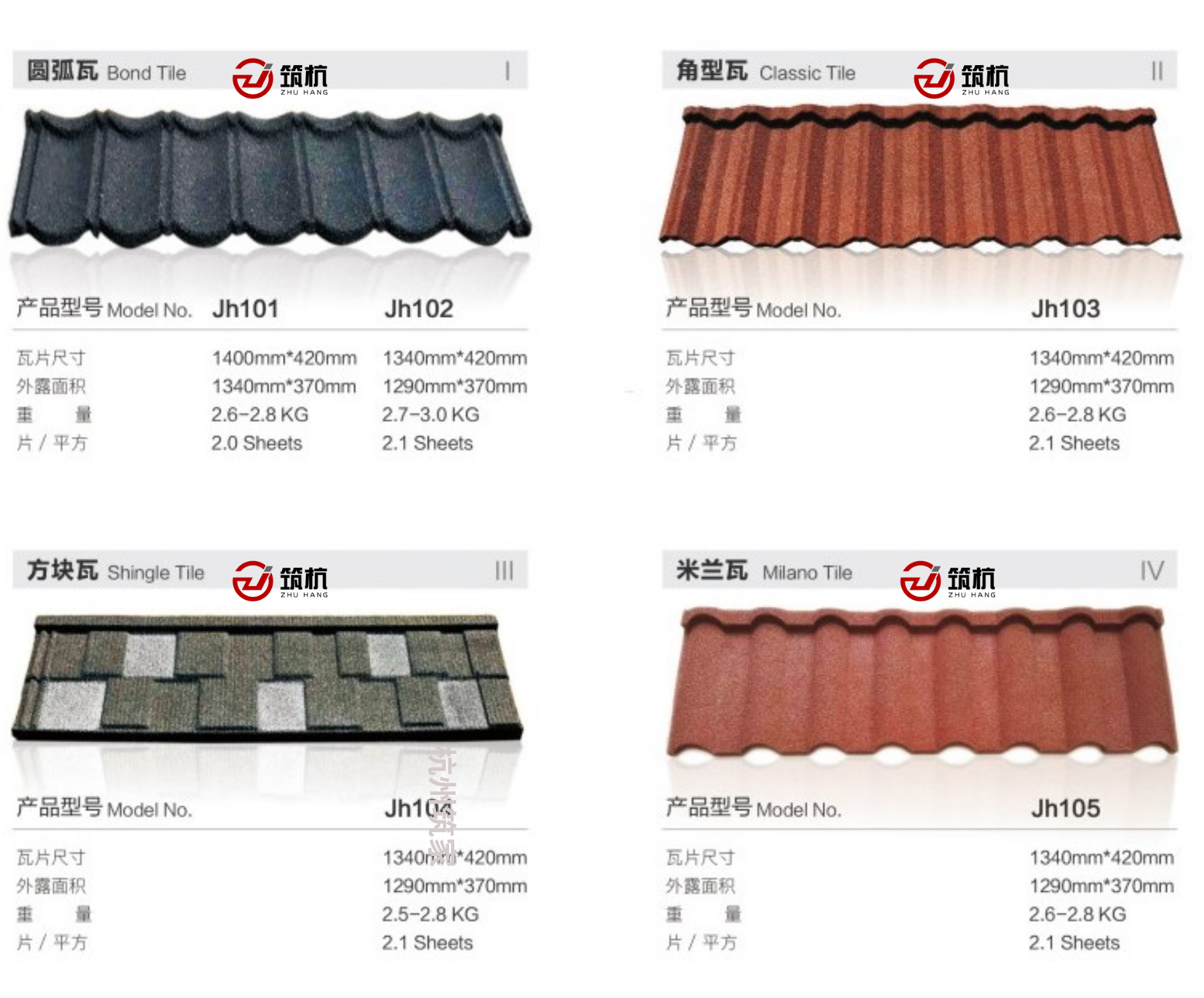 Colored Stone Tile, Metal Tile Roof, Colored Steel Tile Villa, Lightweight New Galvanized Steel Tile, Durable