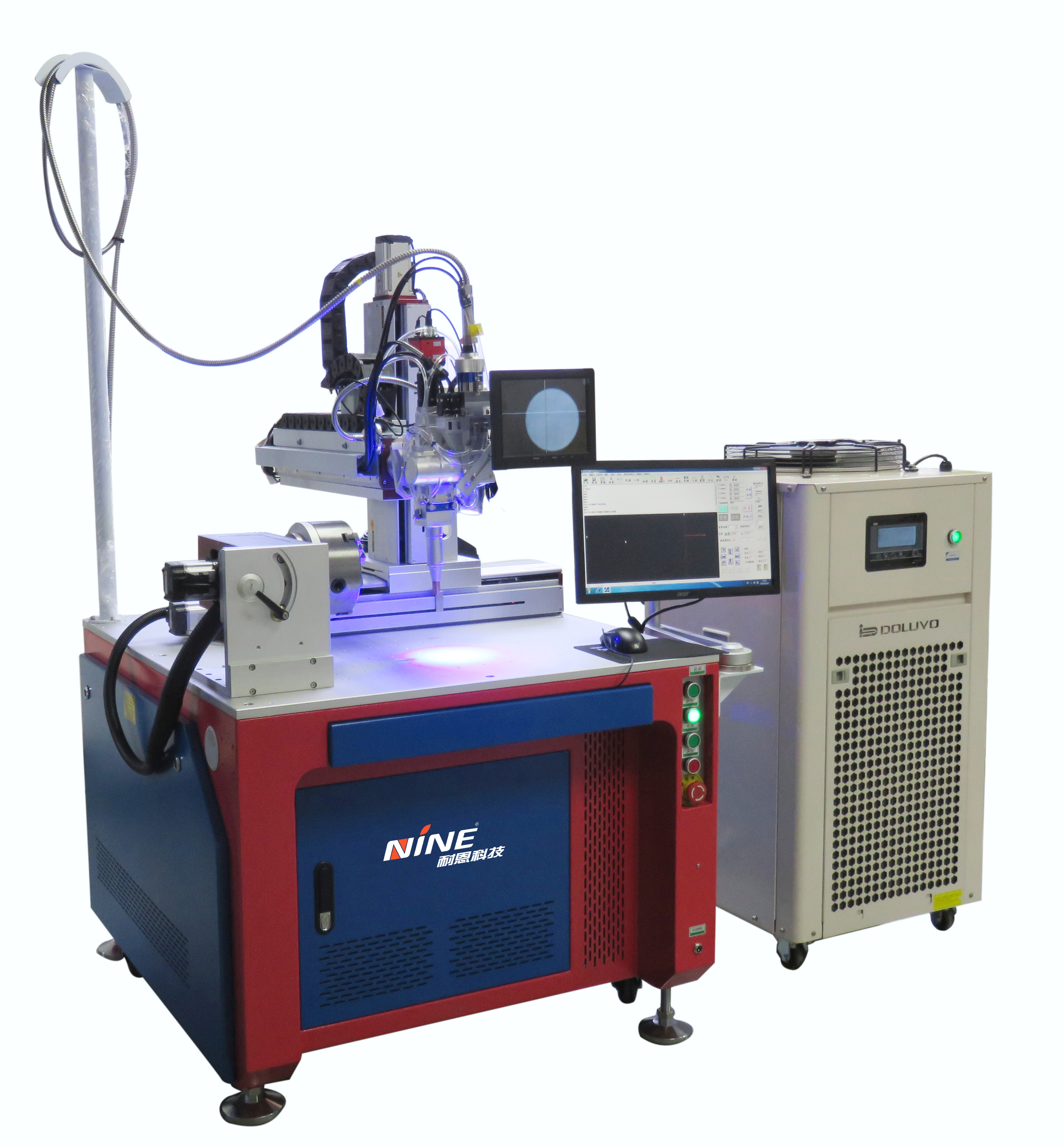 Four axis continuous laser automatic integrated welding workbench linkage laser welder fiber continuous welding machine