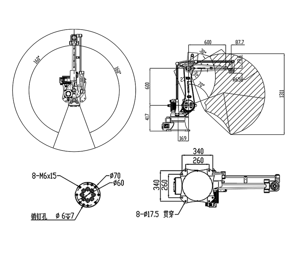 Fully automatic assembly robot, loading and unloading robot, automatic welding robot, injection molding, part picking, stamping, etc