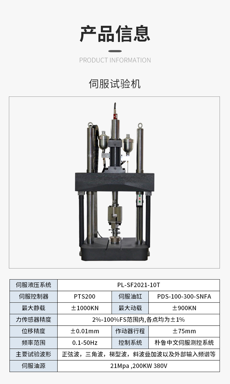 Pulu Electrohydraulic Servo Fatigue Testing Machine PL-SFY32-100