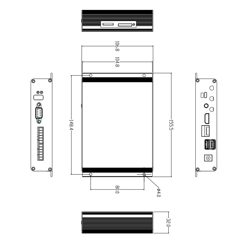 Android industrial computer S905D3-200 fully enclosed computer small mainframe without fan is widely used in express delivery cabinets