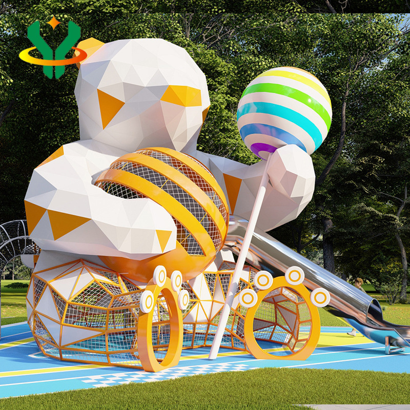 Large stainless steel slide non-standard unpowered amusement equipment outdoor scenic creative amusement facilities