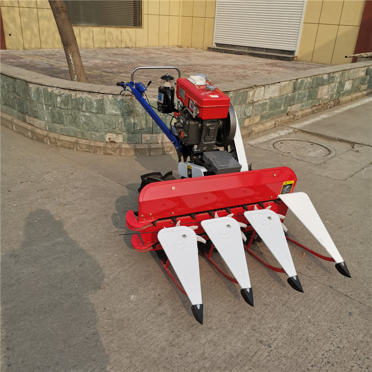 Integrated rice and wheat harvester, hand-held ryegrass mower, small four-wheel front lawn mower