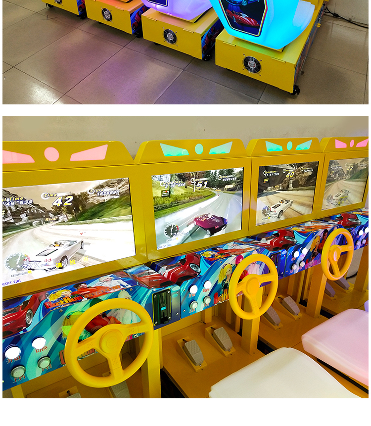 22 inch high-definition children's racing simulation game console, 32 inch car machine gun machine, coin operated amusement equipment