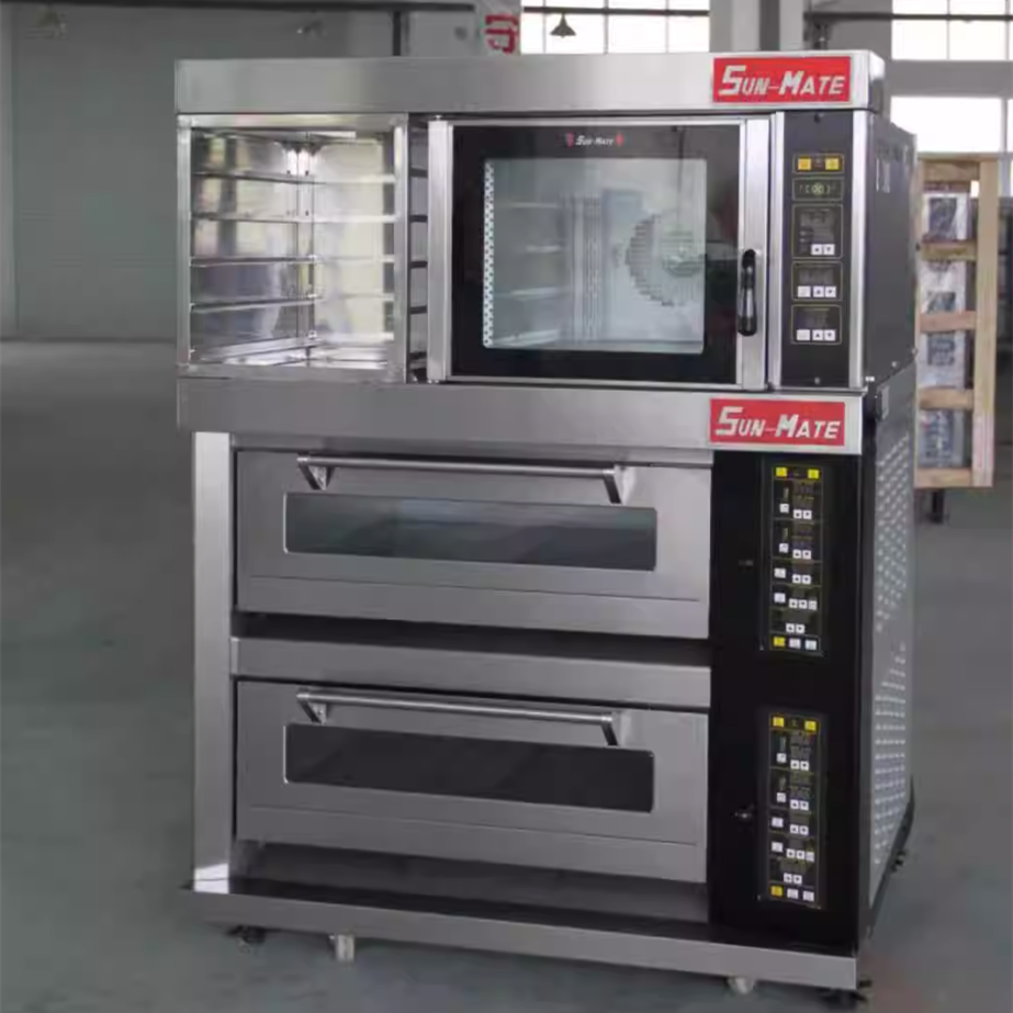 SEC-2Y+SCVE-4C two-layer four plate Chinese electric furnace with four plate hot air stove and three wheat oven combination furnace