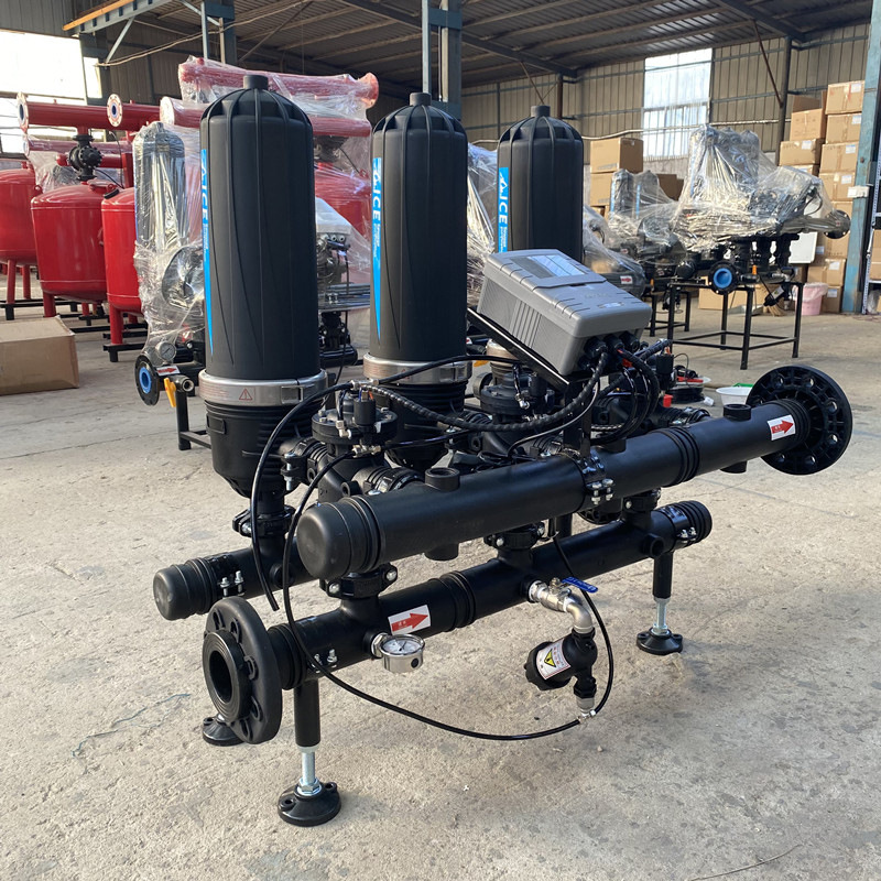 Laminated filter fully automatic backwash net type with centrifugal greenhouse drip irrigation sprinkler installation for agricultural irrigation of sand and gravel