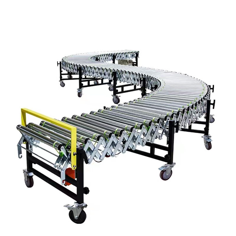 Telescopic conveyor belt, conveyor belt, power roller conveyor, loading and unloading equipment, small assembly line, conveyor belt