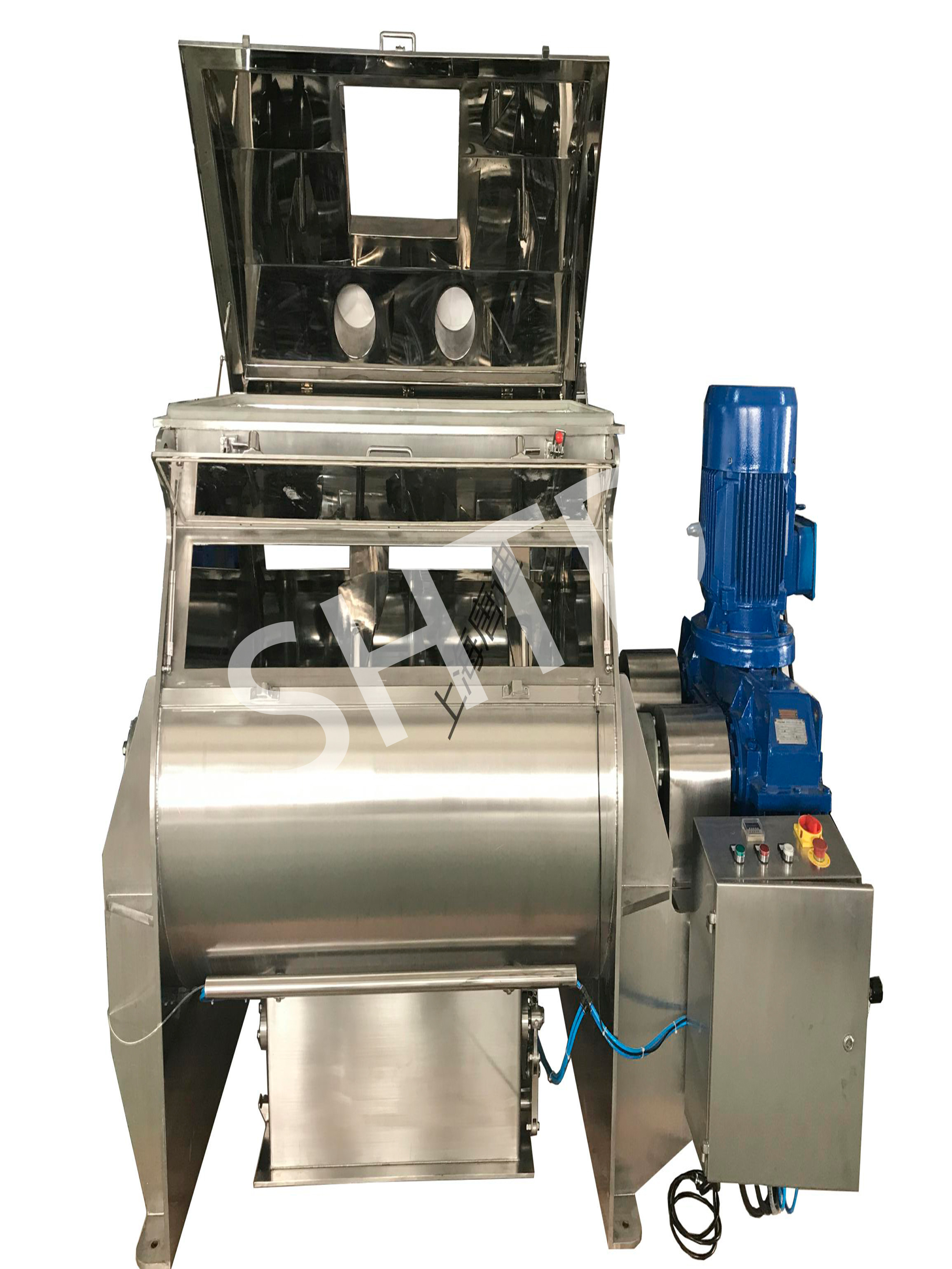 Double axis paddle mixer for mixing powder and marinade Automatic ingredient system Solid beverage dry mixer