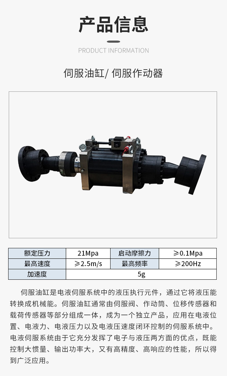 Puru hydraulic cylinder cylinder servo actuator static pressure support servo cylinder PDS-100-200-SNFA