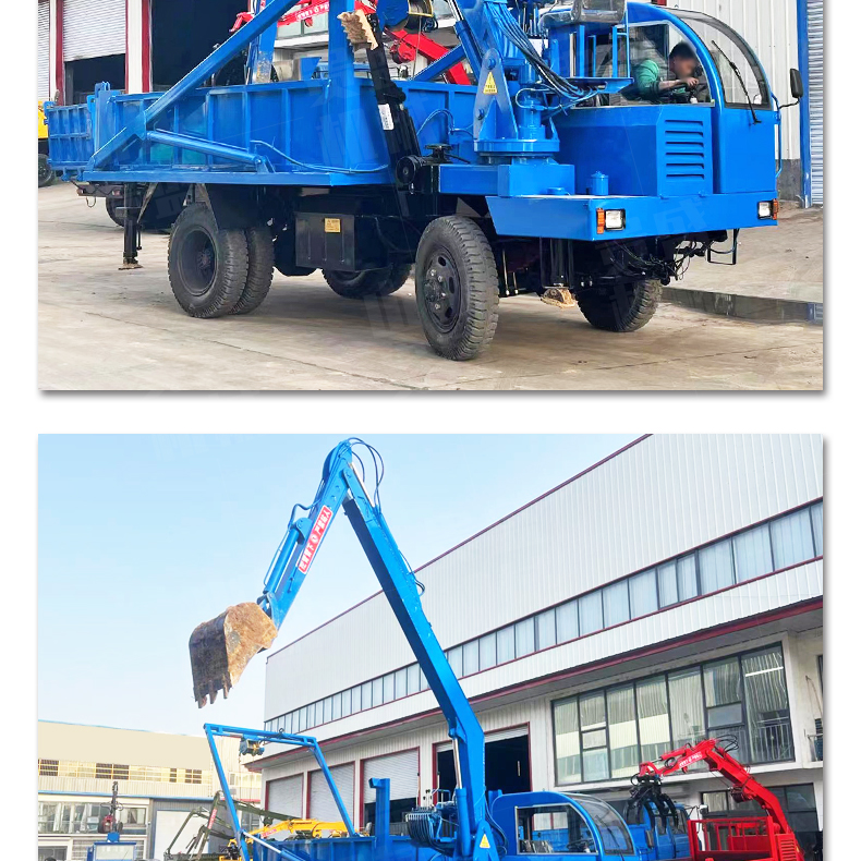 Stone coffins and wooden coffins are excavated with a gantry crane in rural areas. Burial vehicles, cranes, excavators, and transportation vehicles are used for transportation