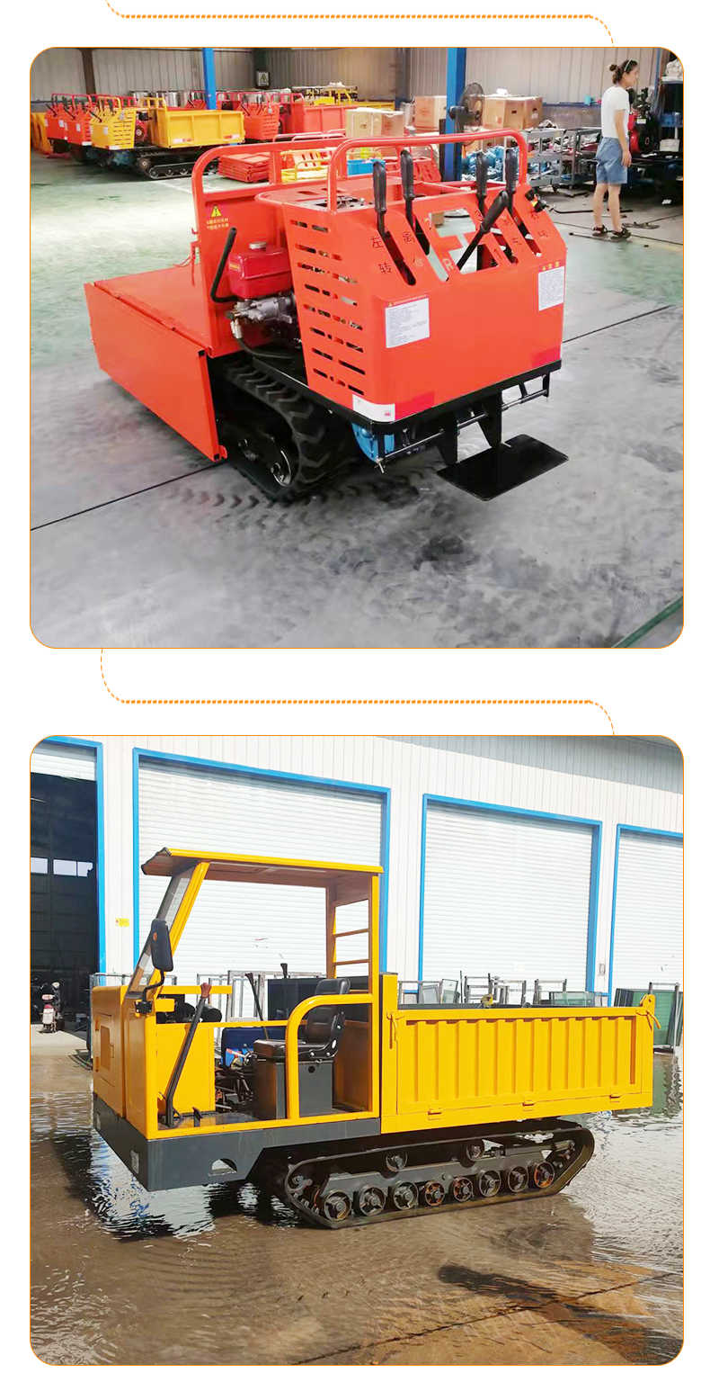 Small tracked truck mounted crane with adjustable gear range for mountain and hilly tracked transport vehicles