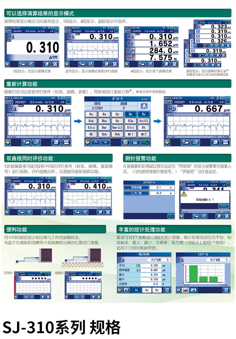 Japan Sanfeng Mitutoyo Surface Roughness Meter SJ 210 310 410 Portable Surface Finish Meter