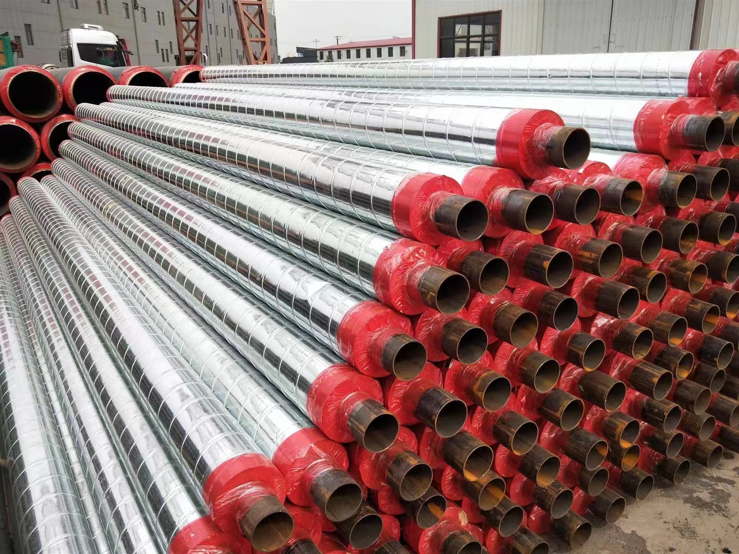 Fangda Prefabricated Steel Sleeve Steel Steam Heating Pipeline 325 Directly Buried High Temperature Resistant Foam Composite Insulation Steel Pipe