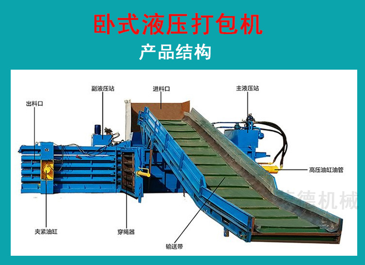 Horizontal hydraulic packaging machine Solid waste packaging machine Chemical fiber packaging equipment