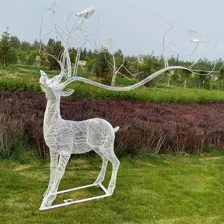 Garden Landscape Sculpture, Outdoor Horticulture, Iron Art Decoration, Deer Craftsmanship, Voyage Sculpture