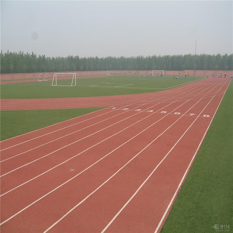 塑胶跑道学校操场体育13mm红色塑胶地面透气型