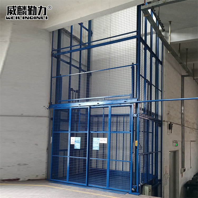 Weilin Qinli Factory Freight Elevator Guide Rail Hydraulic Elevator Simple Fixed Lifting Platform